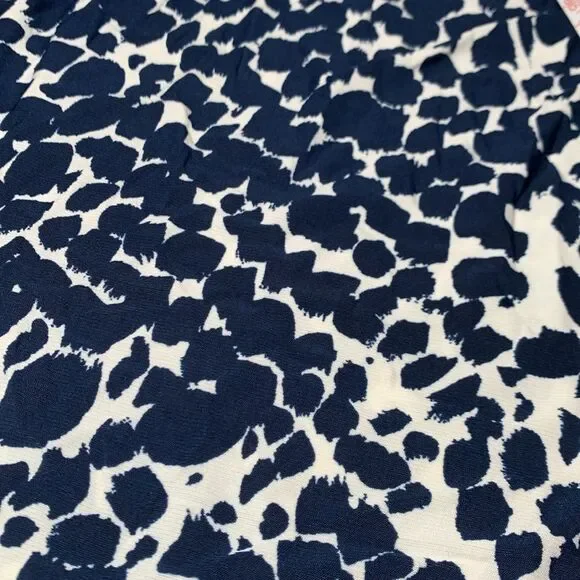 Lauren Ralph Lauren Womens Dress Navy White Surplice Faux Wrap Midi Dress Size 8 - Picture 7 of 7